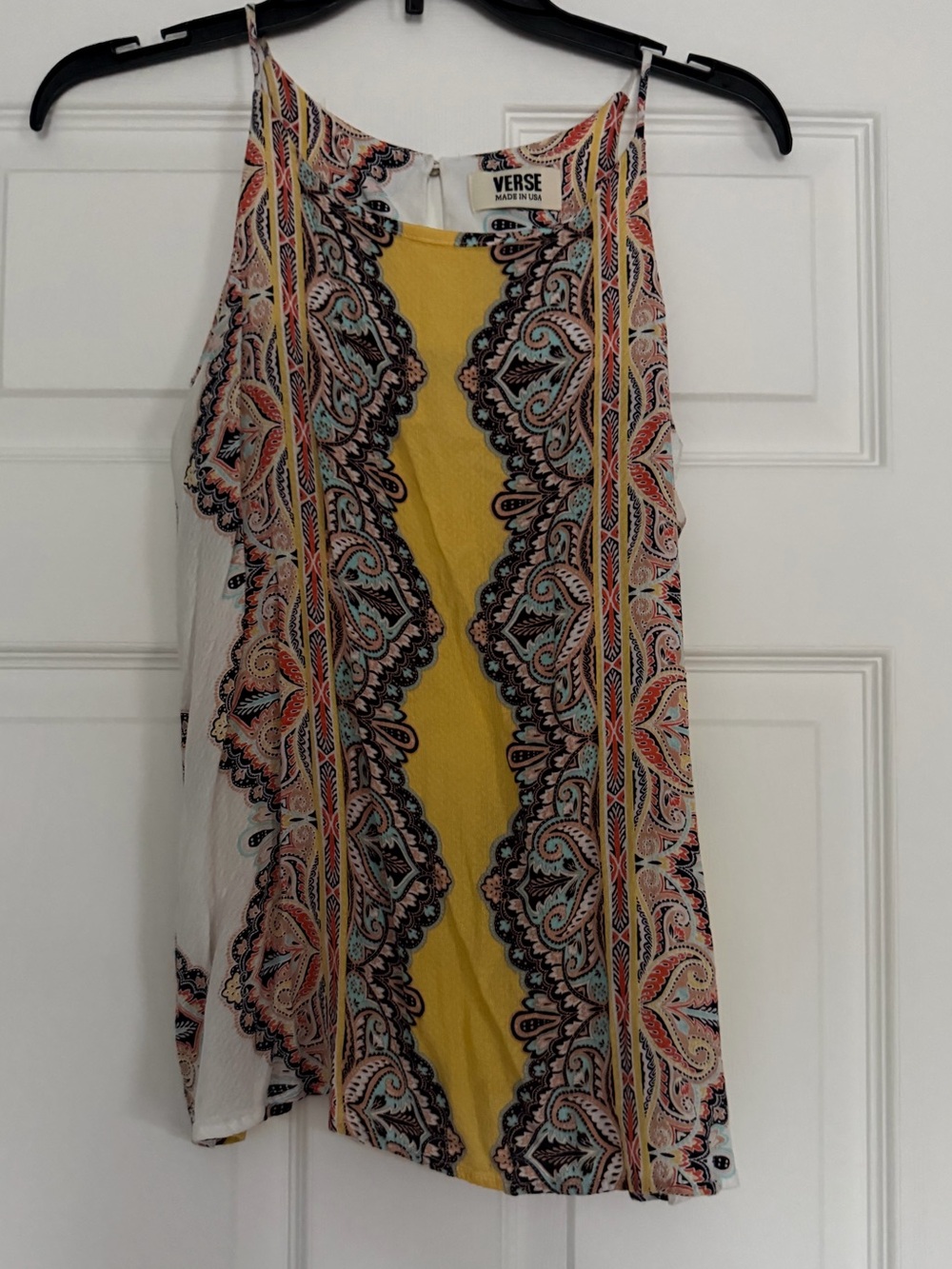Verse Yellow Paisley-Print Halter Tank Top